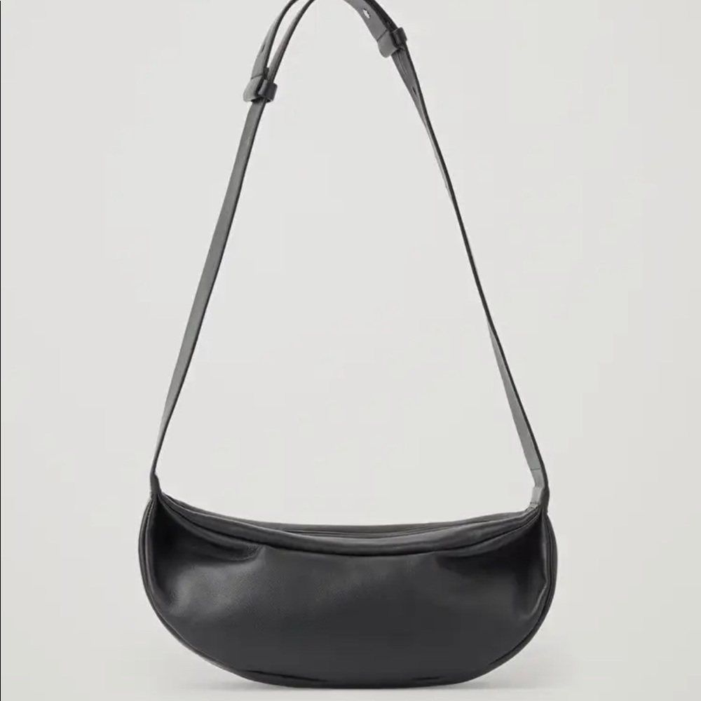 COS black leather crossbody bag